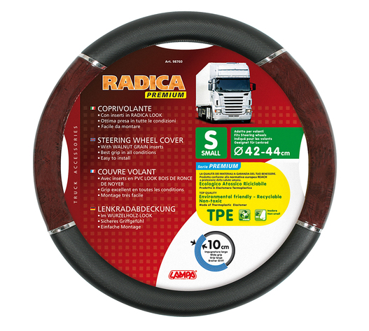 ΚΑΛΥΜΜΑ ΤΙΜΟΝΙΟΥ ΦΟΡΤΗΓΟΥ RADICA (S) 42-44cm (ΜΑΥΡΟ/ΞΥΛΟ/ΟΙΚΟΛΟΓΙΚΟ/ΑΟΣΜΟ)