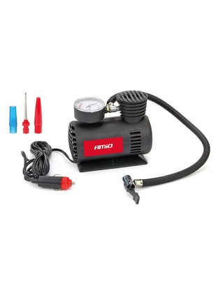 Amio - ΚΟΜΠΡΕΣΕΡ ΑΕΡΑ ΠΛΑΣΤΙΚΟ 12V 20BAR-300PSI (ΜΑΝΟΜΕΤΡΟ/ΦΙΣ/3 ΑΝΤΑΠΤΟΡΕΣ/ΚΑΛΩΔΙΟ 300cm) - 1 ΤΕΜ. (02189/AM)