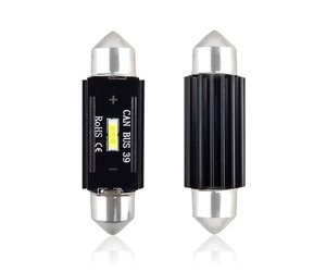 Amio - ΛΑΜΠΑΚΙΑ ΠΛΑΦΟΝΙΕΡΑΣ 39mm 12/24V 3,1W 5600K 1LED ULTRA BRIGHT CAN-BUS FESTOON (ΛΕΥΚΟ) - 2 ΤΕΜ. (02443/AM)
