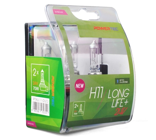 H11 24V 70W PGJ19-2 POWERTEC LONG LIFE ΑΛΟΓΟΝΟΥ BLISTER 2ΤΕΜ. M-TECH