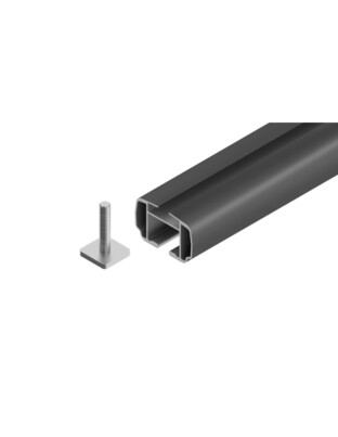 ΜΠΑΡΕΣ ΟΡΟΦΗΣ HELIO BLACK (M) 120cm ΑΛΟΥΜΙΝΙΟΥ ΜΑΥΡΗ ΜΕ ΚΛΕΙΔΑΡΙΕΣ (FLUSH RAILING)  NORDRIVE - 2 TEM.