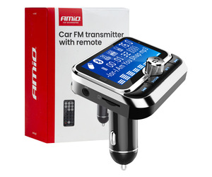 Amio - FM Transmitter Αυτοκινήτου 12/24V με 1xUSB Type-A, 1xUSB Type-C και Τηλεχειριστήριο - 1 τεμ. (04657/AM)