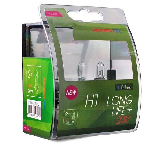 H1 24V 70W P14,5s POWERTEC LONG LIFE ΑΛΟΓΟΝΟΥ BLISTER 2ΤΕΜ. M-TECH