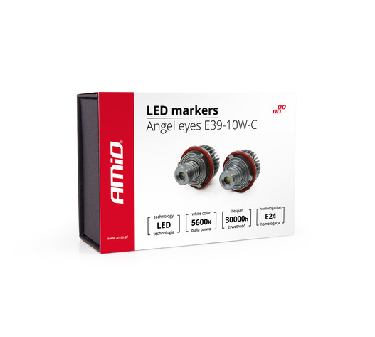 Amio – LED Λαμπάκια Angel Eyes 10W 270lm 5600K CANBUS για BMW Σειρά 1 3 5 για Καθαρό Λευκό Φως & Χωρίς Σφάλματα – Σετ 2 Τεμ. (01540/AM)