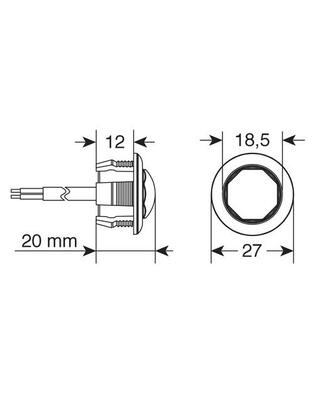 ΦΩΣ ΟΓΚΟΥ 12/24V LED ΠΟΡΤΟΚΑΛΙ ΣΤΡΟΓΓΥΛΟ 19,5mm 1ΤΕΜ.