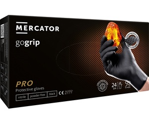 Amio - ΓΑΝΤΙΑ ΝΙΤΡΙΛΙΟΥ MERCATOR GOGRIP ΣΕ ΜΑΥΡΟ ΧΡΩΜΑ SMALL (S) - 50 ΤΕΜ. (MER20310/AM)