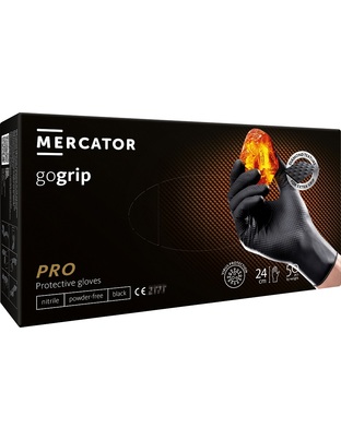 Amio - ΓΑΝΤΙΑ ΝΙΤΡΙΛΙΟΥ MERCATOR GOGRIP ΣΕ ΜΑΥΡΟ ΧΡΩΜΑ SMALL (S) - 50 ΤΕΜ. (MER20310/AM)