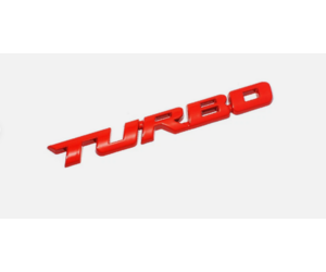 Μεταλλικό αυτοκόλλητο κόκκινο - TURBO