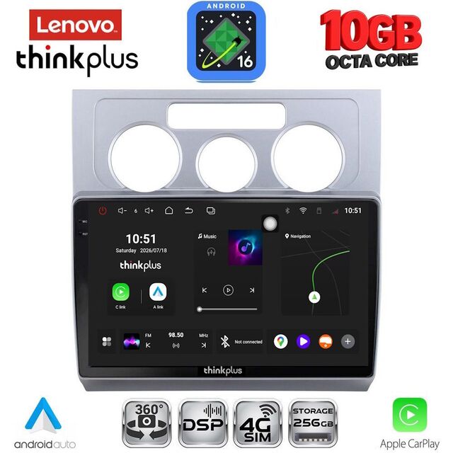 LENOVO LTM 11767AC_CPA (10inc) MULTIMEDIA TABLET for VW TOURAN mod. 2003-2010 with A/C