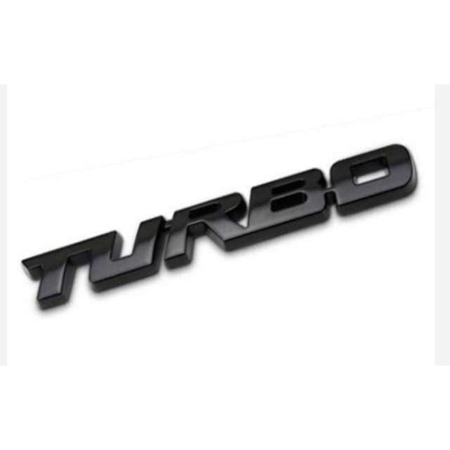 Μεταλλικό αυτοκόλλητο μαύρο - TURBO
