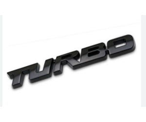Μεταλλικό αυτοκόλλητο μαύρο - TURBO