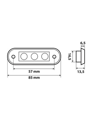 ΦΩΣ ΟΓΚΟΥ ΦΟΡΤΗΓΟΥ 24V 3 LED 80x22mm ΠΟΡΤΟΚΑΛΙ - 1 ΤΕΜ.