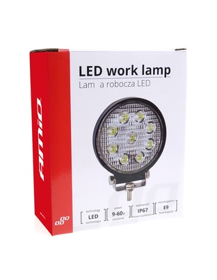 Amio – Προβολέας Εργασίας LED Στρογγυλός AWL04 9-60V 27W 6000K 2200lm 9 LED Spot για Ισχυρό Φωτισμό σε Καθημερινή Χρήση – 1 Τεμ. (01615/AM)