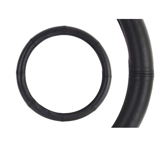 Amio - Κάλυμμα Τιμονιού Μαύρο από Δέρμα 42-44cm για ανανέωση φθαρμένου τιμονιού και σταθερό κράτημα σε καθημερινή χρήση με εργοστασιακή αίσθηση - 1 Τεμ. (01768/AM)
