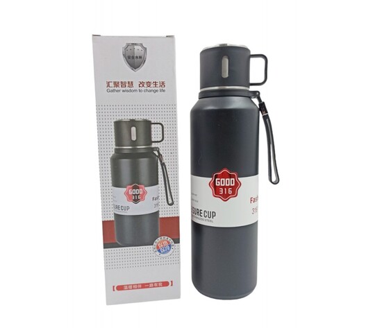 ΑΝΟΞΕΙΔΩΤΟ ΘΕΡΜΟΣ ΜΑΥΡΟ 1500ml ΜΕ ΚΑΠΑΚΙ-ΚΟΥΠΑ XZ-7809