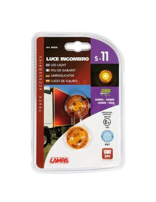Φώτα Ογκου Φορτηγού 24V 1 Led 2τεμ Πορτοκαλί S-11
