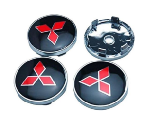 Τάπες για κέντρο ζάντας μαύρο/κόκκινο - Mitsubishi