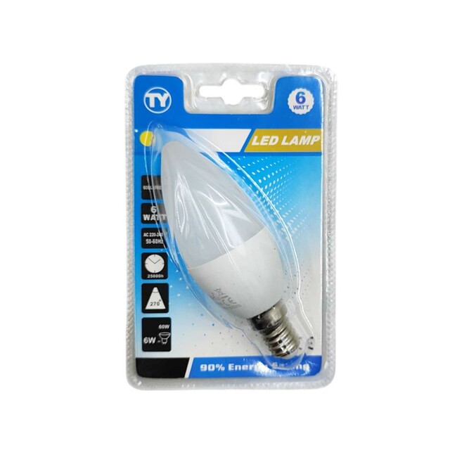 ΛΑΜΠΑ LED 6W ΘΕΡΜΟ ΦΩΣ C37-6W-Y