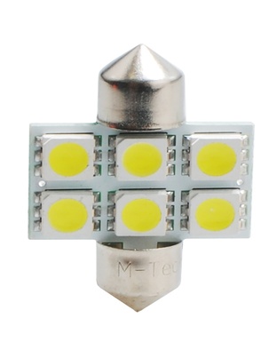 ΛΑΜΠΑΚΙΑ ΠΛΑΦΟΝΙΕΡΑΣ C5W/C10W 12V 1,44W SV8,5 31mm LED 6xSMD5050 ΛΕΥΚΟ 2ΤΕΜ.