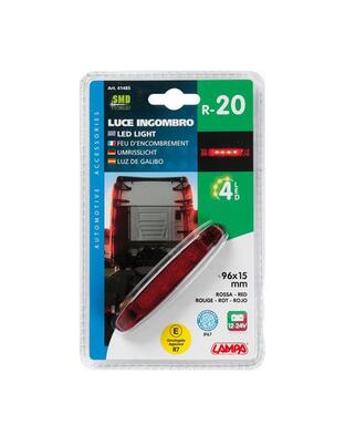 ΦΩΣ ΟΓΚΟΥ 4LED ΚΟΚΚΙΝΟ 12/24V 96mm ΑΔΙΑΒΡΟΧΟ 1ΤΕΜ.