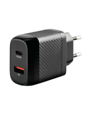 ΦΟΡΤΙΣΤΗΣ ΚΙΝΗΤΟΥ ΜΕ ΟΙΚΙΑΚΗ ΠΡΙΖΑ 100/230V ΚΑΙ  2 ΘΥΡΕΣ USB A+C 20W HOME POWER ULTRA FAST CHARGER