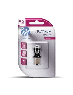 P21W 12/24V BA15s 14xSMD2835 LED ΚΟΚΚΙΝΟ CAN-BUS BLISTER  M-TECH - 1 ΤΕΜ.