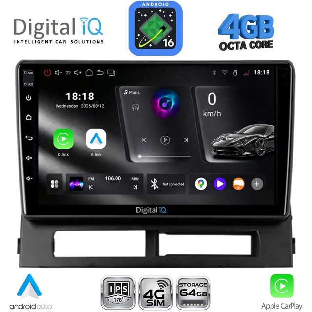 DIGITAL IQ RTG 6728DASH_CPA (9inc) MULTIMEDIA TABLET for TOYOTA PRIUS mod. 2003-2009 (Supports Original Clima-HYBRID)