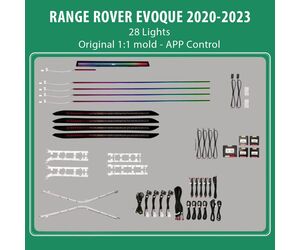 DIQ AMBIENT LR RANGE ROVER EVOQUE (L551) TRIM mod. 2018-2023 (Digital iQ Ambient Light for LAND ROVER RANGE ROVER EVOQUE L551 mod. 2018-2023 with 28 Lights)