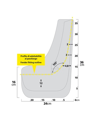ΛΑΣΠΩΤΗΡΕΣ SPLASH-GUARDS CONTOUR TYPE-4 (24 Χ 36 cm) - 2 ΤΕΜ.