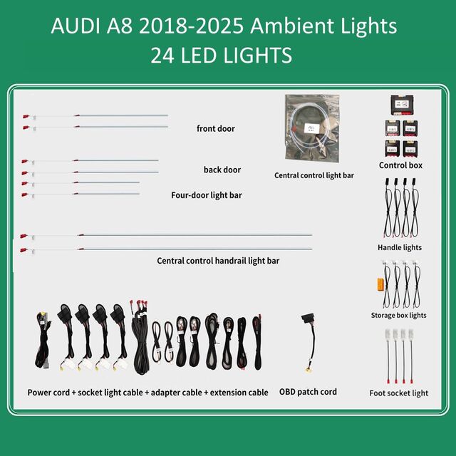 DIQ AMBIENT AUDI A8 (4N) (Digital iQ Ambient Light for Audi A8 mod. 2018-2025 with 24 Lights)