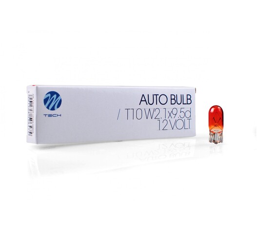 T10 WY5W 12V 5W W2,1x9,5d ΠΟΡΤΟΚΑΛΙ (ΚΑΡΦΩΤΟ ΑΚΑΛΥΚΟ) STANDARD ΑΛΟΓΟΝΟΥ ΚΟΥΤΙ 10ΤΕΜ. M-TECH