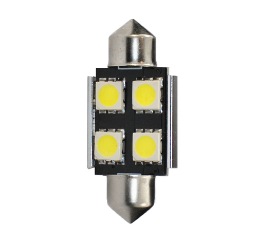 ΛΑΜΠΑΚΙΑ ΠΛΑΦΟΝΙΕΡΑΣ C5W/C10W 12V 0,96W SV8,5 36mm CAN-BUS+RADIATOR LED 4xSMD5050 PREMIUM ΛΕΥΚΟ 1ΤΕΜ