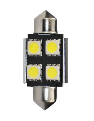 ΛΑΜΠΑΚΙΑ ΠΛΑΦΟΝΙΕΡΑΣ C5W/C10W 12V 0,96W SV8,5 36mm CAN-BUS+RADIATOR LED 4xSMD5050 PREMIUM ΛΕΥΚΟ 1ΤΕΜ