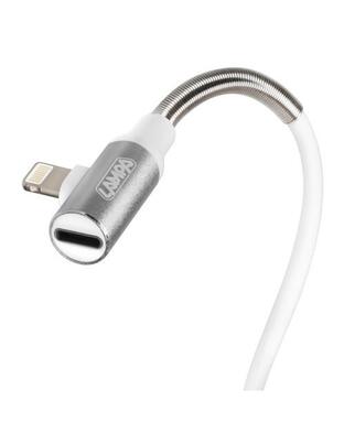 ΚΑΛΩΔΙΟ USB ΦΟΡΤΙΣΗΣ ΚΑΙ ΑΝΤΑΠΤΟΡΑΣ ΑΚΟΥΣΤΙΚΩΝ APPLE (8 PIN) 90 ΜΟΙΡΩΝ IRON SILVER LINE (200 cm)