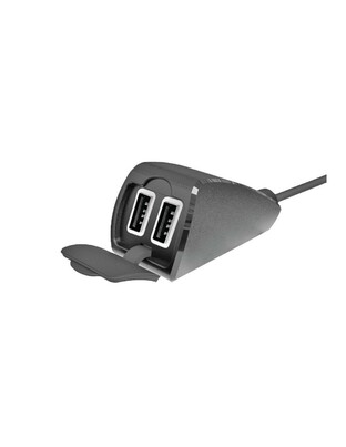 ΦΟΡΤΙΣΤΗΣ USB ΔΙΠΛΟΣ TREK 12/24V 5400mA ΜΕ ΒΑΣΗ ΣΤΗΡΙΞΗΣ ΤΙΜΟΝΙΟΥ 21-32mm ΚΑΙ ΚΑΛΩΔΙΟ 150cm ΑΔΙΑΒΡΟΧΟΣ
