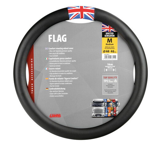 ΚΑΛΥΜΜΑ ΤΙΜΟΝΙΟΥ ΦΟΡΤΗΓΟΥ FLAG ENGLAND ΜΑΥΡΟ ΜΕ ΣΗΜΑΙΑ ΑΓΓΛΙΑΣ (M) 44-46cm LAMPA - 1 TEM.