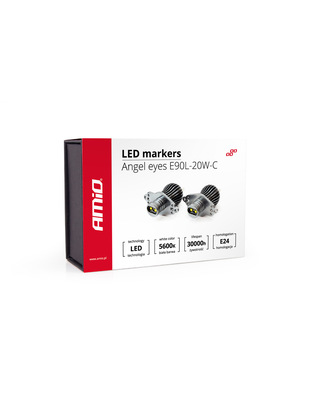 Amio – LED Λαμπάκια Angel Eyes 20W 340lm 5600K CANBUS για BMW Σειρά 3 E90 Sedan / E91 Station Wagon 2008 (LCI Halogen) για Καθαρό Λευκό Φως & Χωρίς Σφάλματα – Σετ 2 Τεμ. (01542/AM)