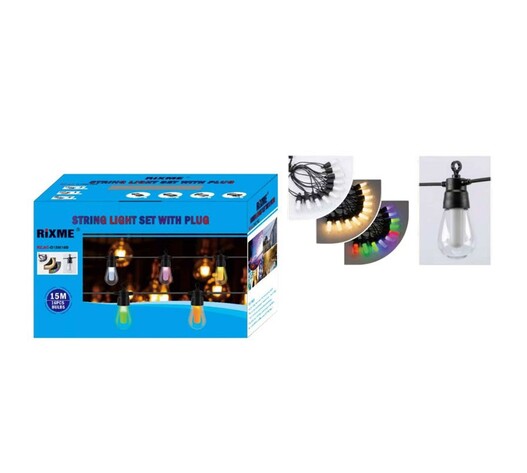 RIXME ΚΡΕΜΑΣΤΗ ΗΛΙΑΚΗ ΓΙΡΛΑΝΤΑ 15m 16LED IP66 RZ-57499
