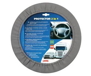 Lampa Κάλυμμα Τιμονιού Αυτοκινήτου Protector 2in1 με Διάμετρο 34-45εκ. Neopren & Polyester Γκρι Ελαστικό 1-τεμ. (L3314.7)