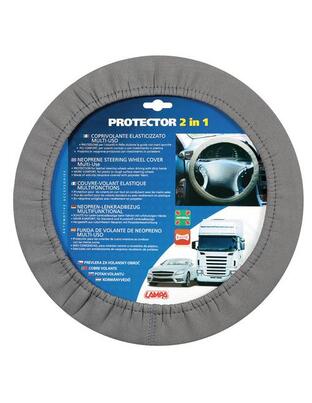 Lampa Κάλυμμα Τιμονιού Αυτοκινήτου Protector 2in1 με Διάμετρο 34-45εκ. Neopren & Polyester Γκρι Ελαστικό 1-τεμ. (L3314.7)