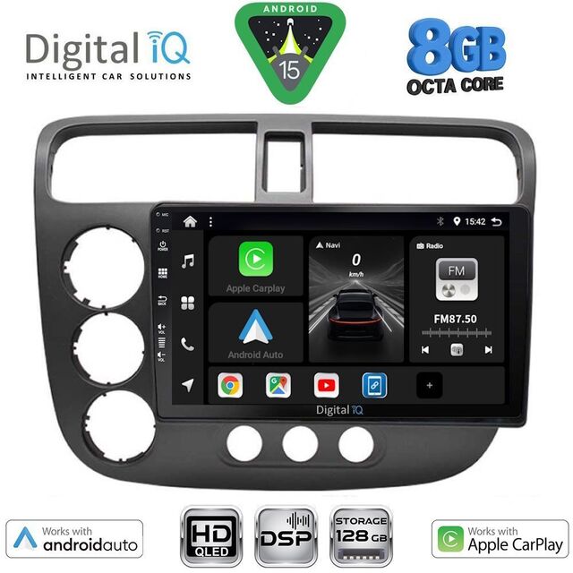 DIGITAL IQ BXF 7187_CPAA (9inc) MULTIMEDIA TABLET for HONDA CIVIC 4D mod. 2001-2006