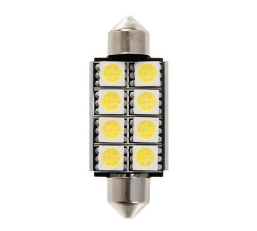 ΛΑΜΠΑΚΙΑ ΜΕ 8 WARNING LED 39MM ΛΕΥΚΑ