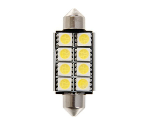 ΛΑΜΠΑΚΙΑ ΜΕ 8 WARNING LED 39MM ΛΕΥΚΑ