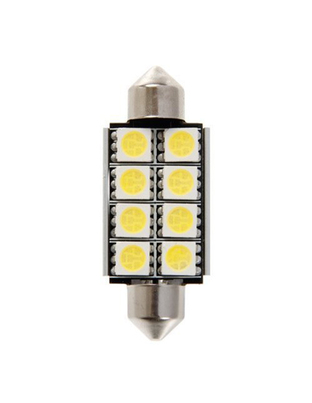 ΛΑΜΠΑΚΙΑ ΜΕ 8 WARNING LED 39MM ΛΕΥΚΑ