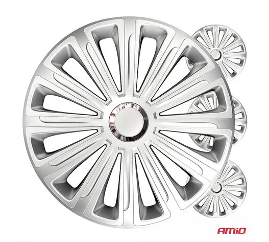 Amio – Τάσια Τροχών 14" Trend RC Ασημί για Αναβάθμιση Εμφάνισης & Καθημερινή Χρήση – Σετ 4 Τεμ. (6896/AM)