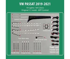 DIQ AMBIENT VW PASSAT III (TRIM) mod. 2019-2023 (Digital iQ Ambient Light for VW Passat mod. 2019-2023 with 19 Lights)