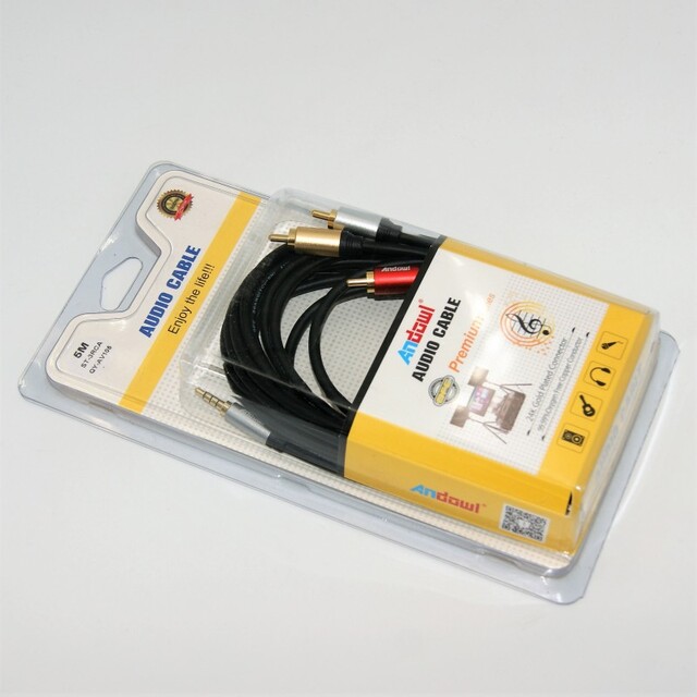 ΚΑΛΩΔΙΟ ΗΧΟΥ ΣΤΕΡΕΟ 3m AUX ΣΕ 3RCA ANDOWL QY-AV105
