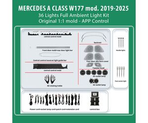 DIQ AMBIENT MERCEDES A BC14M7  (Digital iQ Ambient Light Kit for MERCEDES A CLASS W177 mod. 2019-2025 36 Lights Full Kit)