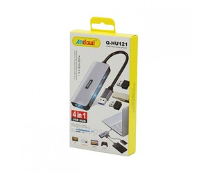 USB HUB 4ΣΕ1 ANDOWL Q-HU121