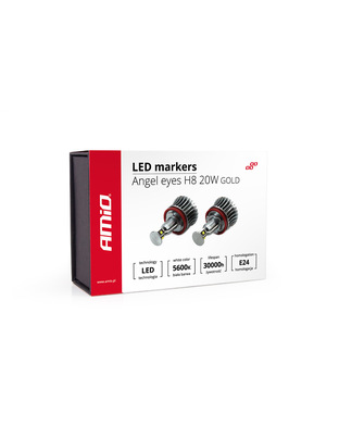 Amio – LED Λαμπάκια Angel Eyes H8 20W 420lm 5600K CANBUS για BMW Σειρά 1 3 5 X1 X5 X6 Z4 για Ισχυρό Λευκό Φως & Χωρίς Σφάλματα – Σετ 2 Τεμ. (01543/AM)